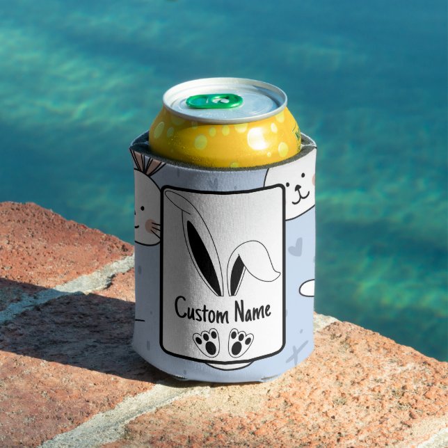 Porta-lata Nome Personalizado Páscoa Coelhinha (Piscina in situ)