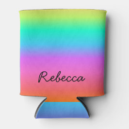 Porta-lata Nome personalizado Pastel Rainbow Pride