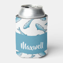 Nome personalizado peixe azul em branco