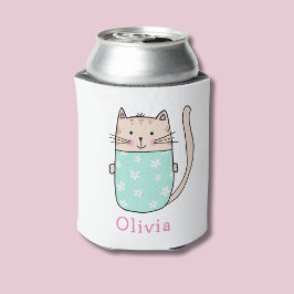 Porta-lata Nome Personalizado Personalizado de Gato de Cubo