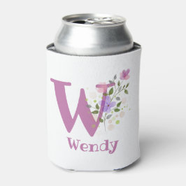 Porta-lata Nome Wendy com um Desenho Floral