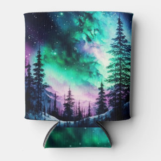 Porta-lata Norte Celestial Aurora Borealis Acende Vívido