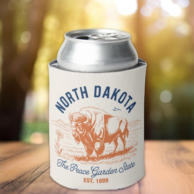 Porta-lata North Dakota Bison Can Cooler | Peace Garden State (Criador carregado)