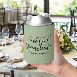 Porta-lata Nós Nos Casamos Recepção de Casamento Verde