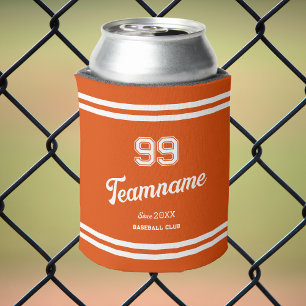 Porta-lata Número do jogador personalizado de baseball laranj