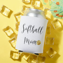 Porta-lata Número Personalizado de Script da Mãe do Softball