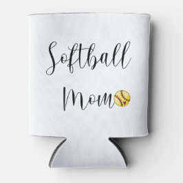 Porta-lata Número Personalizado de Script da Mãe do Softball