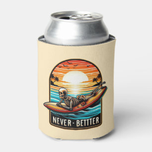Porta-lata Nunca Melhor - Skelset surfando Onda Sunset