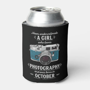 Porta-lata Nunca Subestime Uma Menina Que Ama Fotografia O
