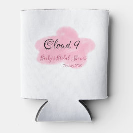 Porta-lata Nuvens nove rosa pastel chá de noiva data do nome