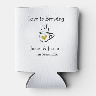Porta-lata O amor é fazer uma caneca de café dourada casal
