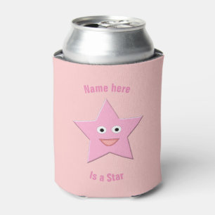 Porta-lata O Bonito personalizado de estrela rosa pode resfri