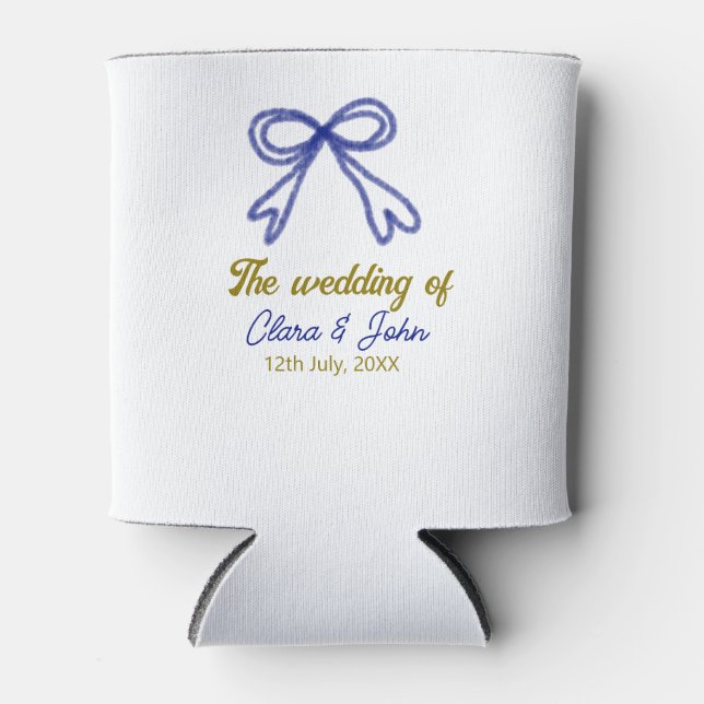 Porta-lata O casamento do casal marinho azul de ouro (Frente)