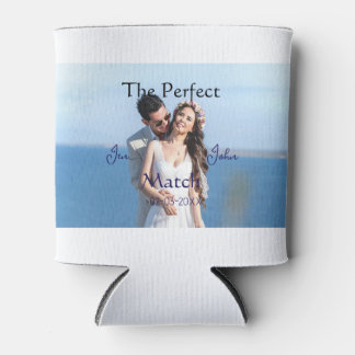 Porta-lata o casamento perfeito azul nome foto data casal