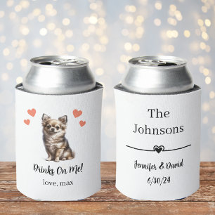 Porta-lata O Casamento Personalizado De Pet Chihuahua Pode Re
