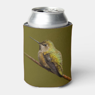 Porta-lata O colibri de Anna senta-se no escarlate de