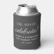 O Favor do Casamento Sip Savor Celebra Cinza Escur