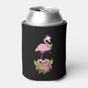 Porta-lata O Flamingo Rosa no Natal do Whimsical