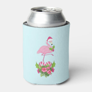 Porta-lata O Flamingo Rosa no Natal do Whimsical