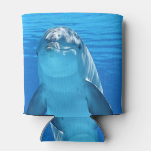 Porta-lata O golfinho de Bottlenose olha a câmera sob a águ