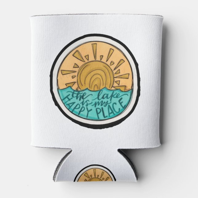 Porta-lata O lago é o meu feliz Barco (Frente)