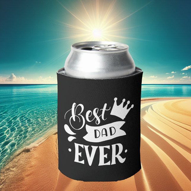 Porta-lata O melhor Pai de preto e branco moderno (Criador carregado)