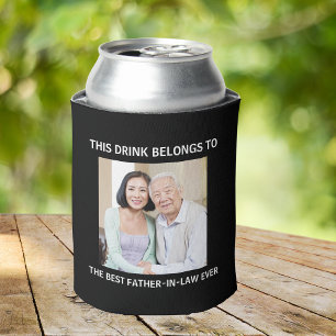Porta-lata O melhor sogro de sempre personalizado negro de fo