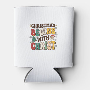 Porta-lata O Natal Começa Com Cristo Design de Árvore de Nata