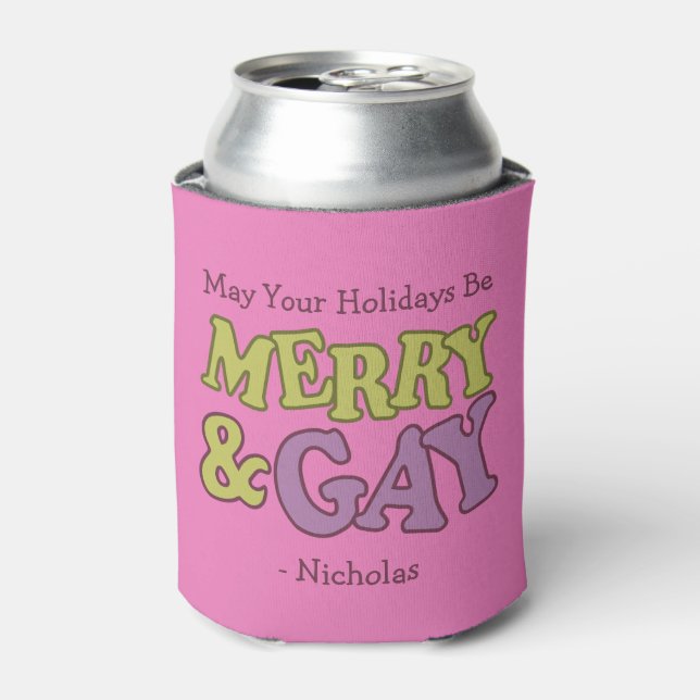 Porta-lata O nome personalizado de feliz de  e Gay pode resfr (Can Front)