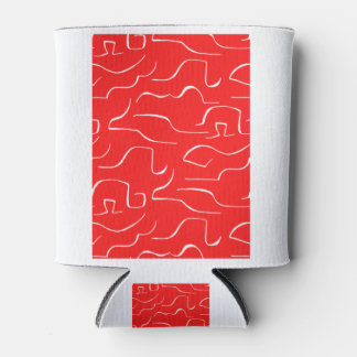 Porta-lata O padrão vermelho e branco.