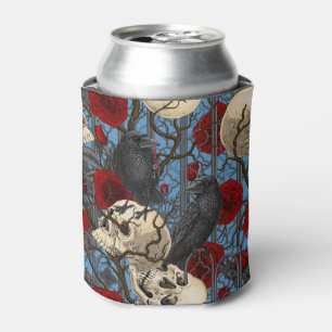 Porta-lata O segredo do Raven. Ilustração gótica escura e san