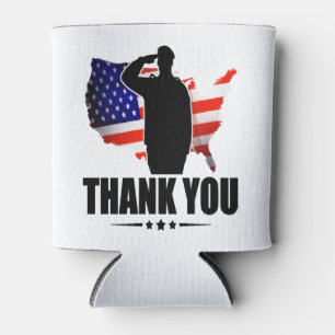 Porta-lata Obrigado pelo seu serviço de bandeira americana