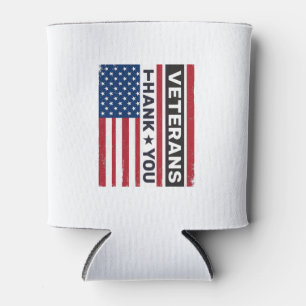 Porta-lata Obrigado Veteranos Design de Vetor de Bandeira Ang