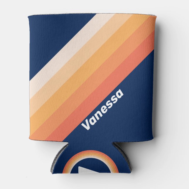 Porta-lata Ocean Sun Fall Stripes with Name (Frente)