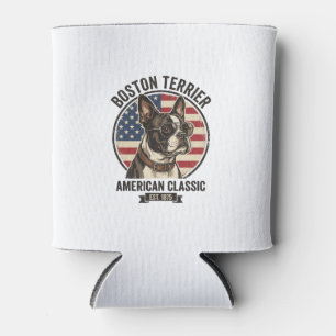 Porta-lata Óculos de sol com bandeira americana do cão clássi