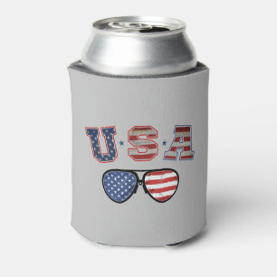 Porta-lata Óculos de sol com bandeira americana dos EUA Veter
