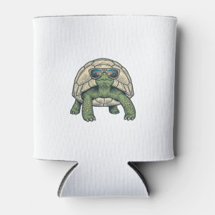 Porta-lata Óculos de Sol Legais Tartaruga Design Vetorial Vin