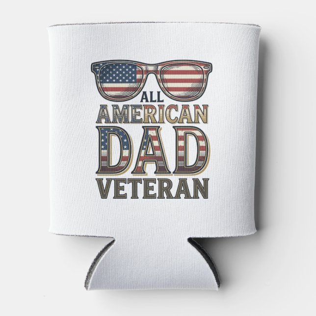 Porta-lata Óculos de sol patrióticos para veteranos All Ameri (Frente)