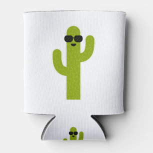 Porta-lata Óculos de sol, Vestindo óculos verdes e sorrindo