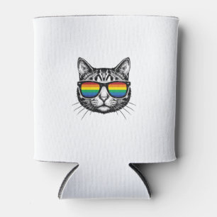 Porta-lata Óculos de sol vintage arco-íris Camisa de orgulho