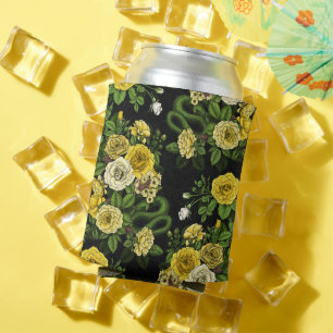 Porta-lata Oculto nas rosas, amarelo e verde