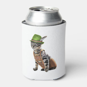 Porta-lata Oktoberfest Cat Bavarian Lederhosen