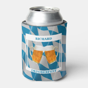 Porta-lata Oktoberfest Personalizado Blue White Beer