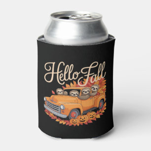 Porta-lata Olá Fall Engraçado Sloth Halloween Bomkin Clássico