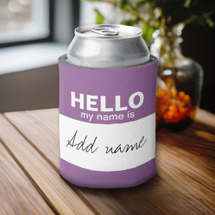 Porta-lata Olá, meu nome é - personalizado