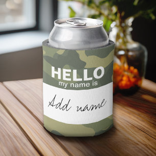 Porta-lata Olá, meu nome é - personalizado