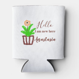 Porta-lata Olá, sou novo aqui, chá de fraldas, crianças, folh