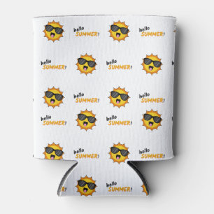 Porta-lata Olá Summer Sun com óculos de sol