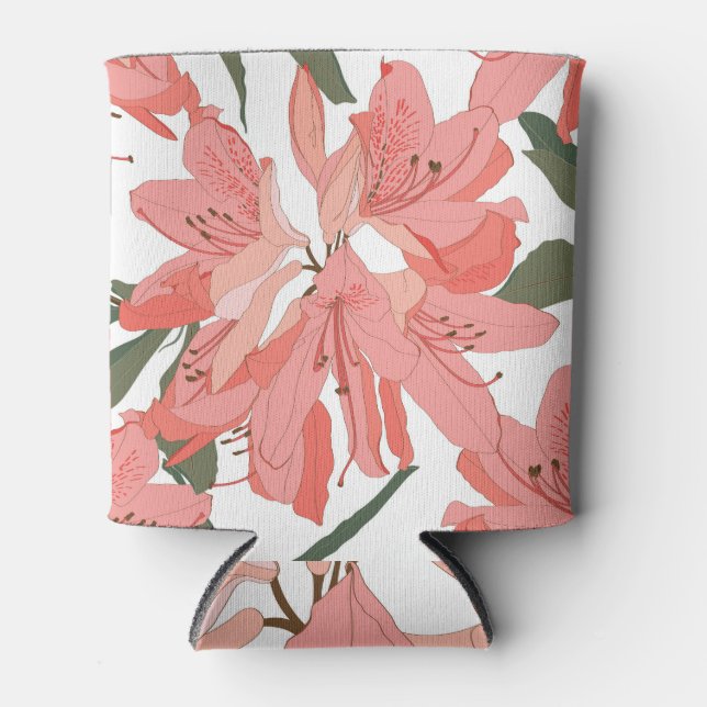 Porta-lata Oleander Flower: Laranja Branco (Frente)