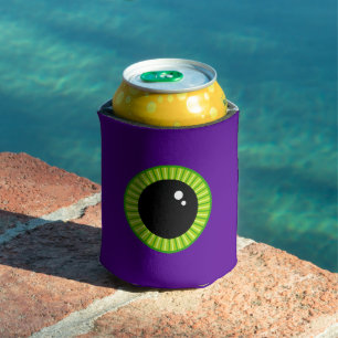 Porta-lata Olho Verde Engraçado e Monstro Roxo